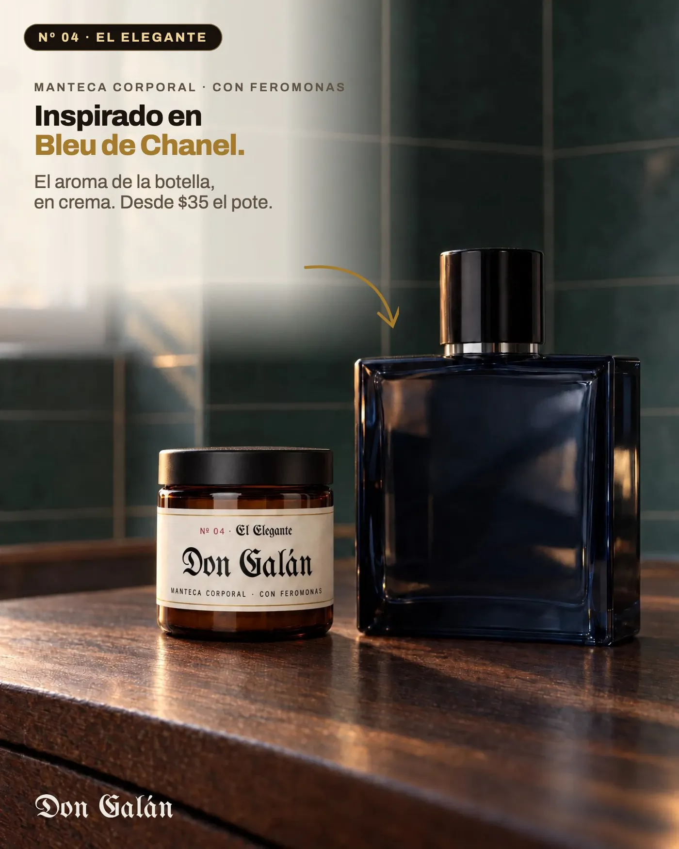 Don Galán El Elegante, inspirado en Bleu de Chanel